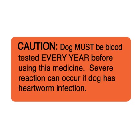 Nevs Caution Dog MUST Be Blood Tested Every Year 7/8"x1-5/8"Flr Red w/Black VW-0102